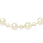 Majestik 7 and White Imitation Shell Pearl Hand-knotted Slip-on Necklace