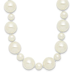 7 and White Shell Pearl Hand-knotted Endless Slip-on 36 Inch Necklace