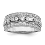Brilliant Embers Sterling Silver Rhodium-plated 59 Stone Micro PavÇ CZ Polished Ring