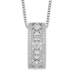 Brilliant Embers Sterling Silver Rhodium-plated 41 Stone Micro PavÇ CZ Polished Necklace with 2 Inch Extender