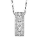 Brilliant Embers Sterling Silver Rhodium-plated 41 Stone Micro Pav CZ Polished Necklace with 2 Inch Extender