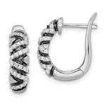Brilliant Embers Sterling Silver Rhodium-plated 96 Stone Micro PavÇ CZ Hinged Hoop Earrings