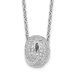 Brilliant Embers Sterling Silver Rhodium-plated 122 Stone Micro Pav CZ Love Knot Necklace with 2 Inch Extender