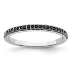 Brilliant Embers Sterling Silver Rhodium-plated 25 stone Micro PavÇ Black CZ Polished Ring