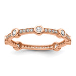 Brilliant Embers Sterling Silver Rose Gold-plated 33 Stone Micro Pav CZ Ring