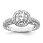 Brilliant Embers Sterling Silver Rhodium-plated 81 Stone Halo Micro Pav CZ Ring