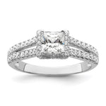 Brilliant Embers Sterling Silver Rhodium-plated 61 Stone Micro Pav CZ Ring