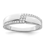 Brilliant Embers Sterling Silver Rhodium-plated 24 Stone Micro Pav CZ Men's Ring