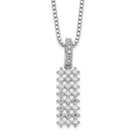 Brilliant Embers Sterling Silver Rhodium-plated 31 Stone Micro Pav CZ Necklace with 2 Inch Extender