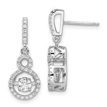 Brilliant Embers Sterling Silver Rhodium-plated 66 Stone CZ Moving Center Vibrant CZ with Micro PavÇ CZ Infinity Dangle Post Earrings