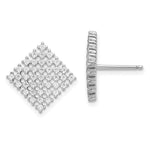 Brilliant Embers Sterling Silver Rhodium-plated 82 Stone Micro Pav CZ Post Earrings