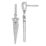 Brilliant Embers Sterling Silver Rhodium-plated 108 Stone Micro Pav CZ Star Dangle Post Earrings