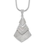 Brilliant Embers Sterling Silver Rhodium-plated 153 Stone Micro PavÇ CZ Necklace with 2 Inch Extender