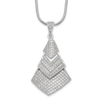 Brilliant Embers Sterling Silver Rhodium-plated 153 Stone Micro Pav CZ Necklace with 2 Inch Extender