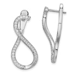 Brilliant Embers Sterling Silver Rhodium-plated 42 Stone Micro Pav‚ CZ In and Out Twisted Post Dangle Earrings