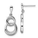 Brilliant Embers Sterling Silver Rhodium-plated 24 Stone Micro Pav CZ Dangle Post Earrings