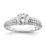 Brilliant Embers Sterling Silver Rhodium-plated 53 Stone Micro Pav CZ Ring