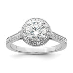 Brilliant Embers Sterling Silver Rhodium-plated 59 Stone Halo Micro PavÇ CZ Ring