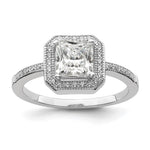 Brilliant Embers Sterling Silver Rhodium-plated 37 Stone Halo Micro Pav CZ Ring