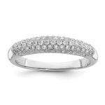 Brilliant Embers Sterling Silver Rhodium-plated 79 stone Micro Pav CZ Ring