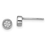 Brilliant Embers Sterling Silver Rhodium-plated 14 Stone Micro Pav CZ Polished Post Earrings