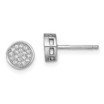 Brilliant Embers Sterling Silver Rhodium-plated 38 Stone Micro Pav‚ CZ Circle Post Earrings