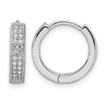 Brilliant Embers Sterling Silver Rhodium-plated 48 Stone Micro Pav CZ Hinged Hoop Earrings