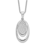 Brilliant Embers Sterling Silver Rhodium-plated 38 Stone Micro Pav CZ Necklace with 2 Inch Extender
