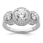 Brilliant Embers Sterling Silver Rhodium-plated 50 Stone Micro Pav CZ Ring