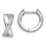 Brilliant Embers Sterling Silver Rhodium-plated 26 Stone Micro PavÇ CZ Hinged Hoop Earrings