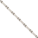 Brilliant Embers Sterling Silver Rhodium-plated 188 Stone with Box Catch Micro PavÇ CZ Bracelet