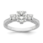 Brilliant Embers Sterling Silver Rhodium-plated 45 Stone Micro Pav CZ Ring