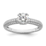 Brilliant Embers Sterling Silver Rhodium-plated 65 Stone Micro Pav CZ Ring