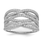 Brilliant Embers Sterling Silver Rhodium-plated 150 Stone Micro Pav CZ Ring