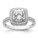 Brilliant Embers Sterling Silver Rhodium-plated 41 Stone Halo Micro Pav CZ Ring