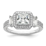Brilliant Embers Sterling Silver Rhodium-plated 51 Stone Micro Pav CZ Ring