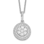 Brilliant Embers Sterling Silver Rhodium-plated 103 Stone Micro Pav CZ Necklace with 2 Inch Extender