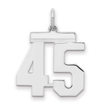 Sterling Silver/Rhodium-plated Polished Number 45 Charm