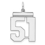 Sterling Silver/Rhodium-plated Polished Number 51 Charm