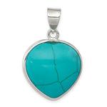 Sterling Silver Heart Synthetic Turquoise Pendant