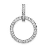 Sterling Silver Rhodium-plated CZ Circle -Fits up to Cubetto- Pendant