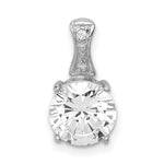Sterling Silver Rhodium-plated Round CZ -Fits up to Cubetto- Pendant