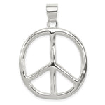 Sterling Silver Polished Large Peace Sign Pendant