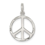Sterling Silver Diamond-Cut Peace Sign Charm