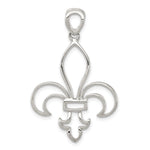 Sterling Silver Large Cut-Out Fleur de Lis Pendant