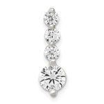 Sterling Silver Polished 4-Stone CZ Pendant