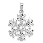Sterling Silver Rhodium Plated Stellux Crystal Snowflake Pendant