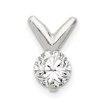 Sterling Silver Round CZ Pendant Chain Slide
