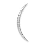 Sterling Silver Rhodium-plated CZ Moon Chain Slide Pendant