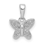 Sterling Silver Rhodium-plated Butterfly with Diamond Accent Dainty Pendant